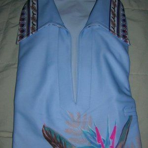 NEW RARE Mens Vintage ALAN STUART IRVING BERLIN Casual Rockabilly Shirt BLUE Med